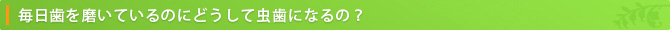 毎日歯を磨いているのにどうして虫歯になるの？ 